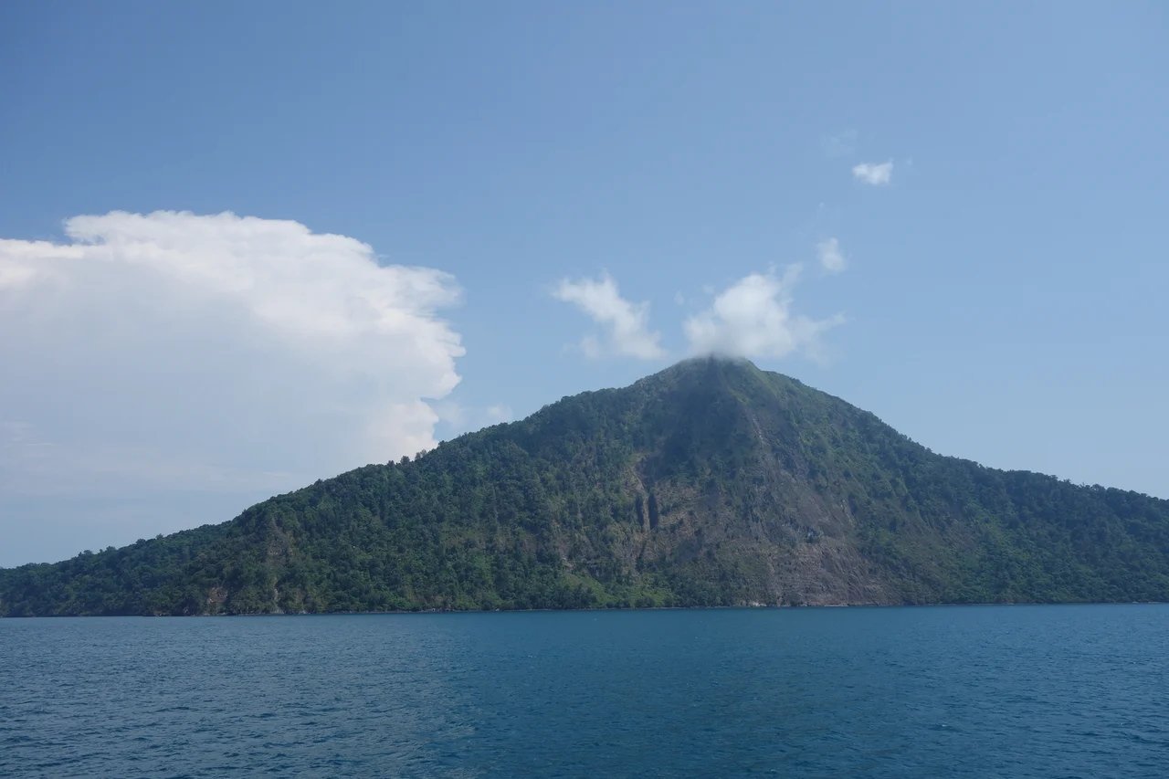 Island of Rakata, a part of Krakatau archipelago